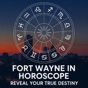 Fort Wayne IN Horoscope with Zodiac Chart over Skyline